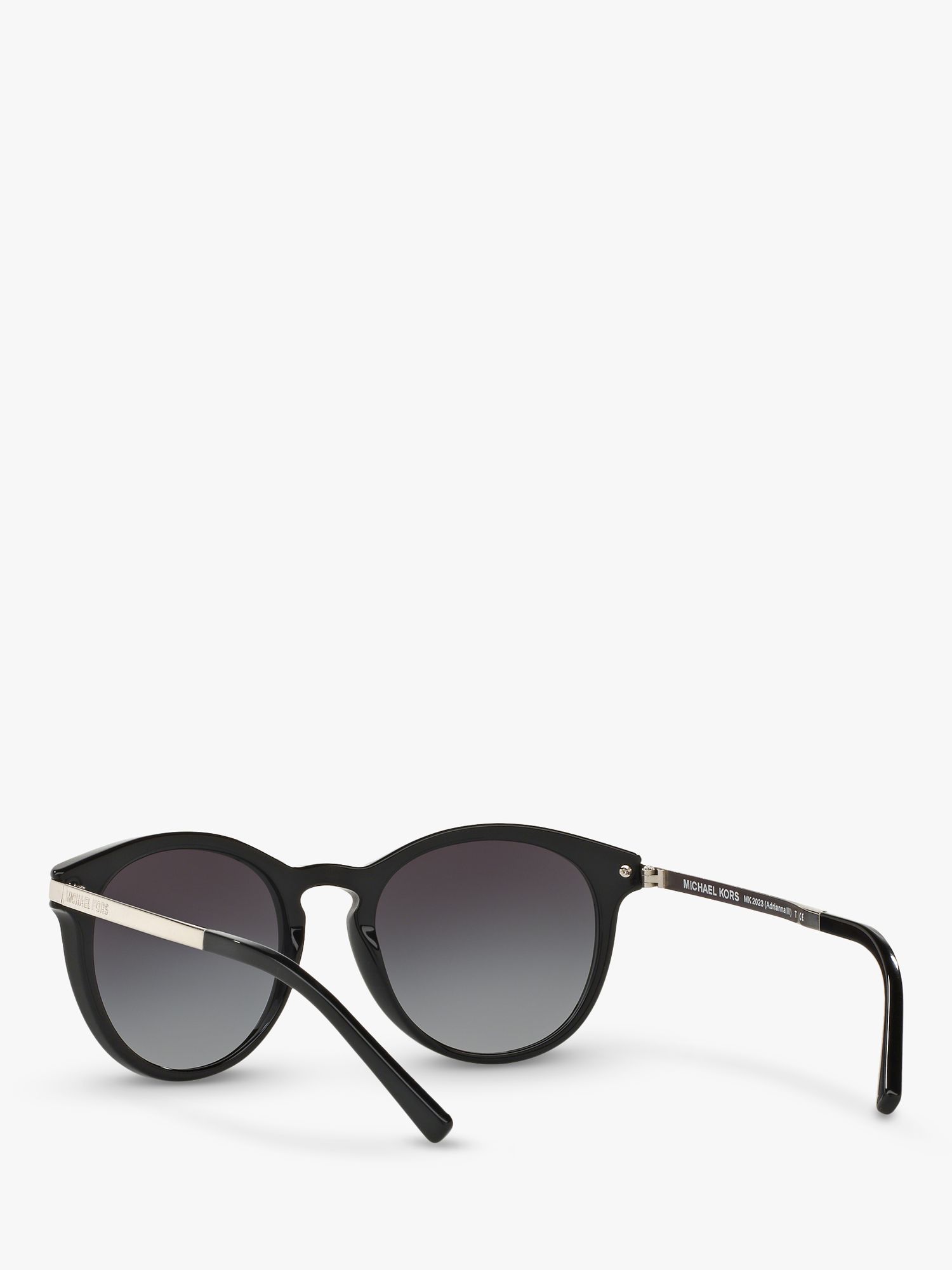 Michael Kors MK2023 Women's Round Sunglasses, Black/Grey Gradient at John  Lewis & Partners
