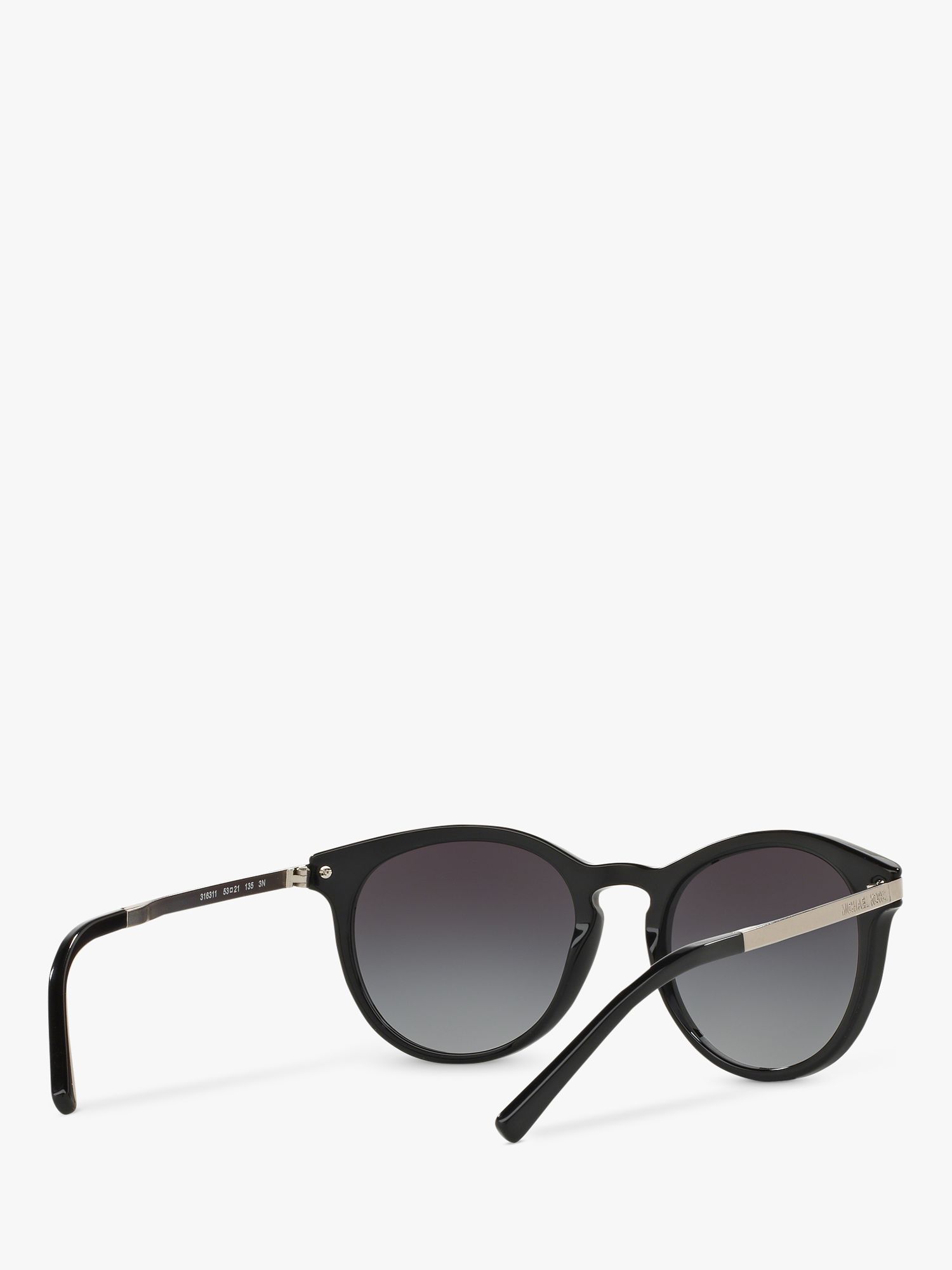 Buy Michael Kors MK2023 Women's Round Sunglasses, Black/Grey Gradient Online at johnlewis.com