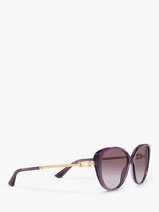 BVLGARI BV8244 Women's Cat's Eye Sunglasses, Transparent Amethyst/Purple
