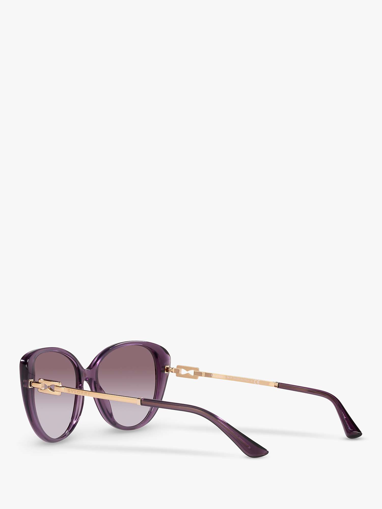Buy BVLGARI BV8244 Women's Cat's Eye Sunglasses, Transparent Amethyst/Purple Online at johnlewis.com