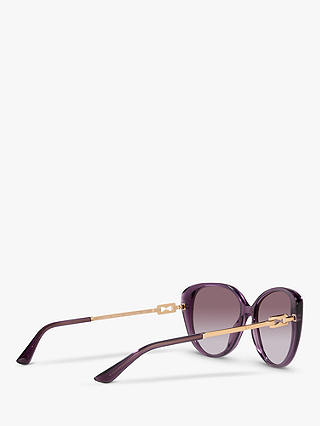 BVLGARI BV8244 Women's Cat's Eye Sunglasses, Transparent Amethyst/Purple