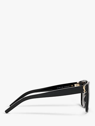 Yves Saint Laurent SL M40 Women's Square Sunglasses, Black/Grey