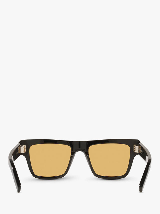 Yves Saint Laurent SL 469 Men's Rectangular Sunglasses, Shiny Black/Yellow