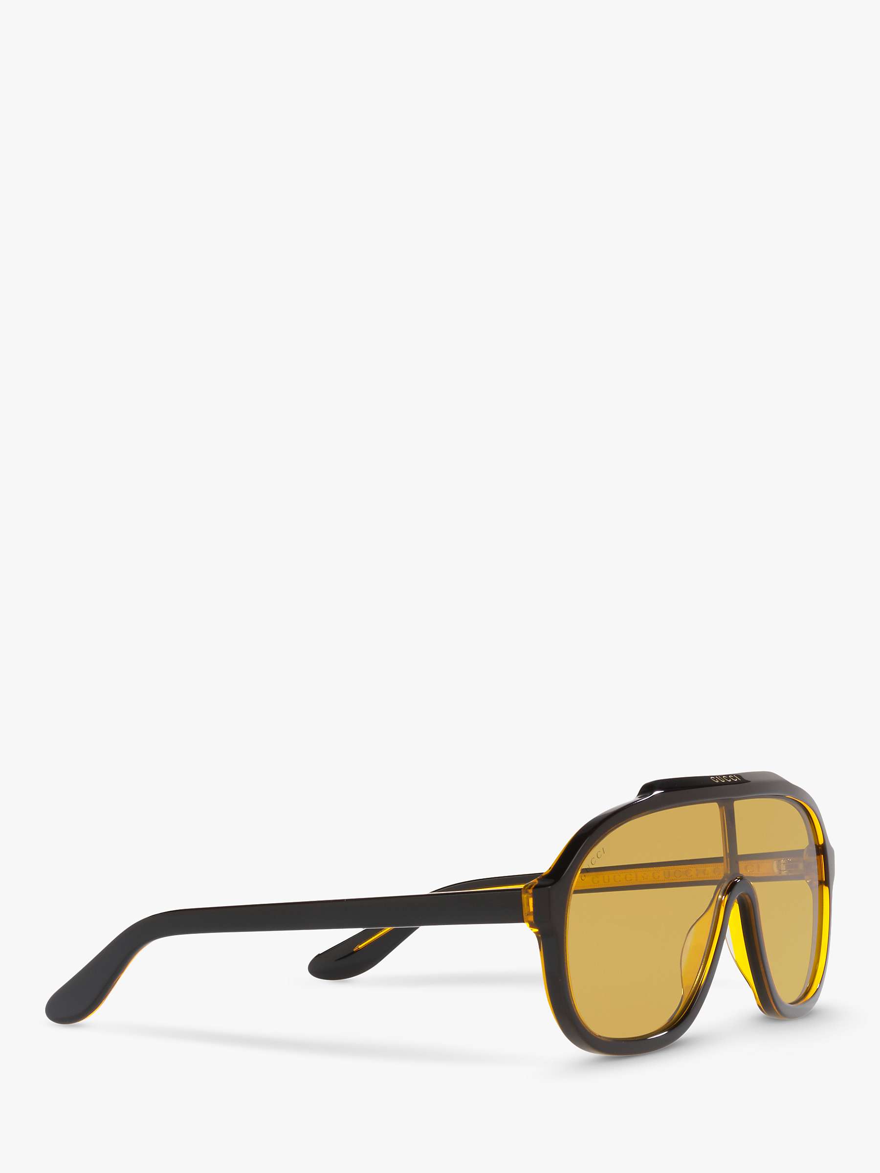 Buy Gucci GG1038S Men's s Pilot Sunglasses, Black/Yellow Online at johnlewis.com
