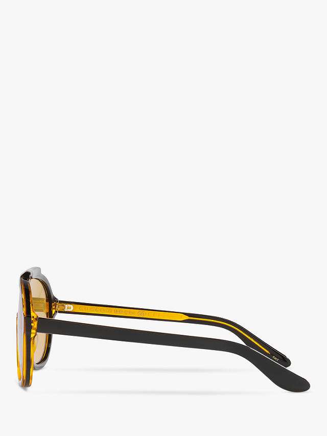 Gucci GG1038S Men's s Pilot Sunglasses, Black/Yellow