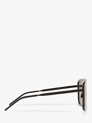 Yves Saint Laurent SL 364 Unisex Rectangular Sunglasses, Matte Black/Black
