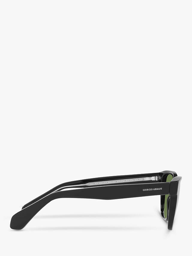 Giorgio Armani AR8155 Men's D-Frame Sunglasses, Black/Green