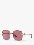 BVLGARI BV6173B Women's Square Sunglasses, Gold/Pink