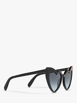 Yves Saint Laurent SL181 Women's Loulou Heart Shaped Sunglasses, Black/Grey Gradient
