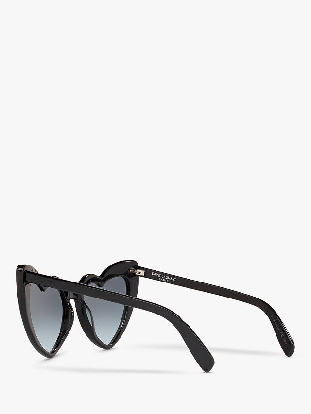 Yves Saint Laurent SL181 Women's Loulou Heart Shaped Sunglasses, Black/Grey Gradient