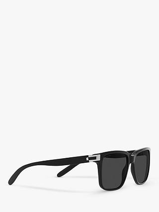 BVLGARI BV7036 Men's Polarised Rectangular Sunglasses, Black/Grey