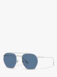 Burberry BE3126 Men's Ramsey Irregular Sunglasses, Silver/Blue