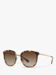Michael Kors MK1099B Women's Adrna Round Sunglasses, Jet Set Tortoise/Brown Gradient