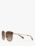 Michael Kors MK1099B Women's Adrna Round Sunglasses, Jet Set Tortoise/Brown Gradient
