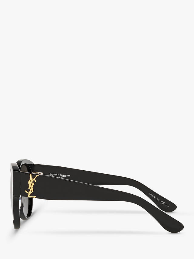 Yves Saint Laurent SL M3 55 Women's Oval Sunglasses, Black/Grey