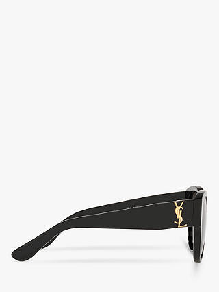 Yves Saint Laurent SL M3 55 Women's Oval Sunglasses, Black/Grey