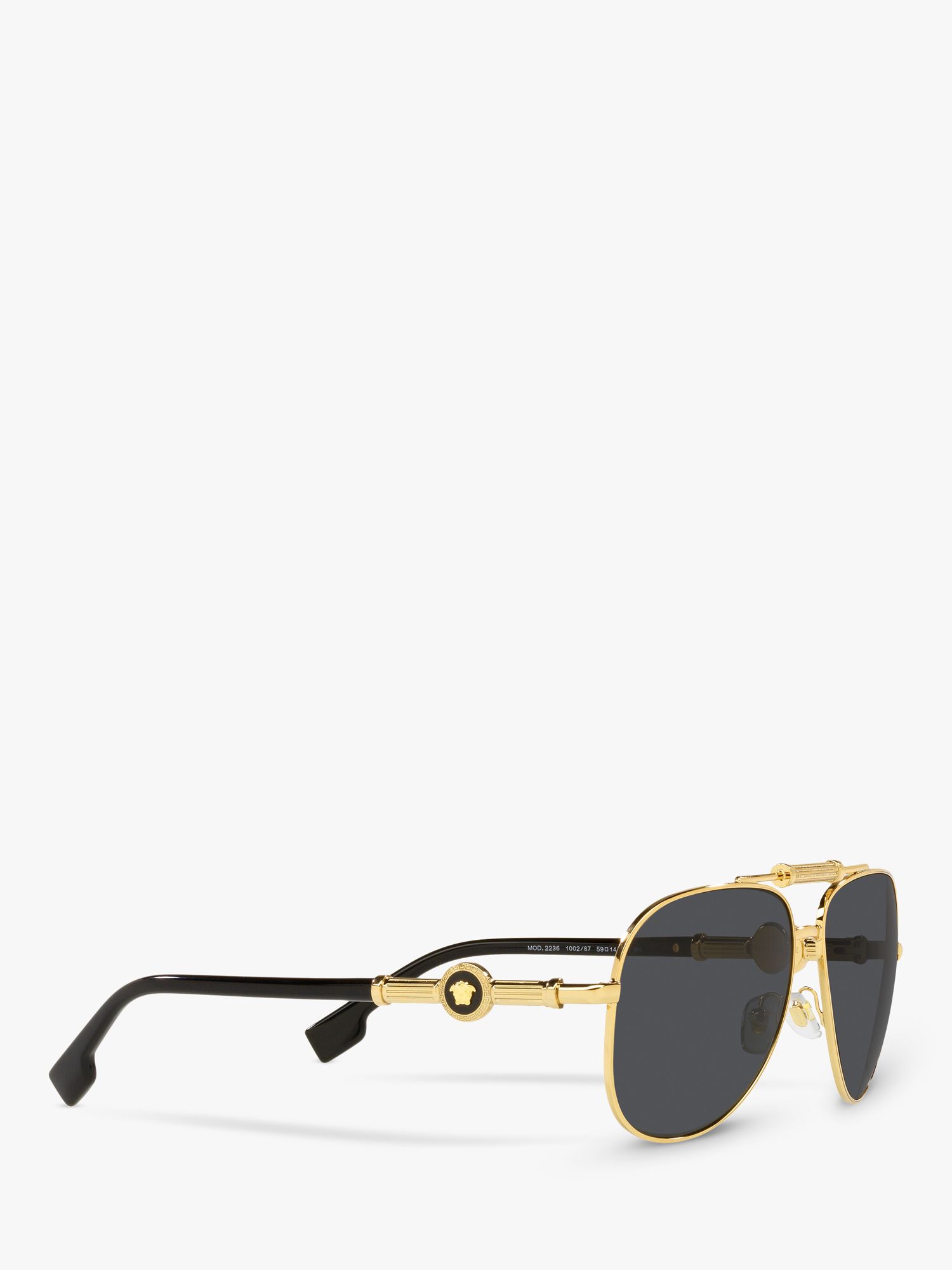 Versace VE2236 Unisex Pilot Sunglasses, Gold/Black