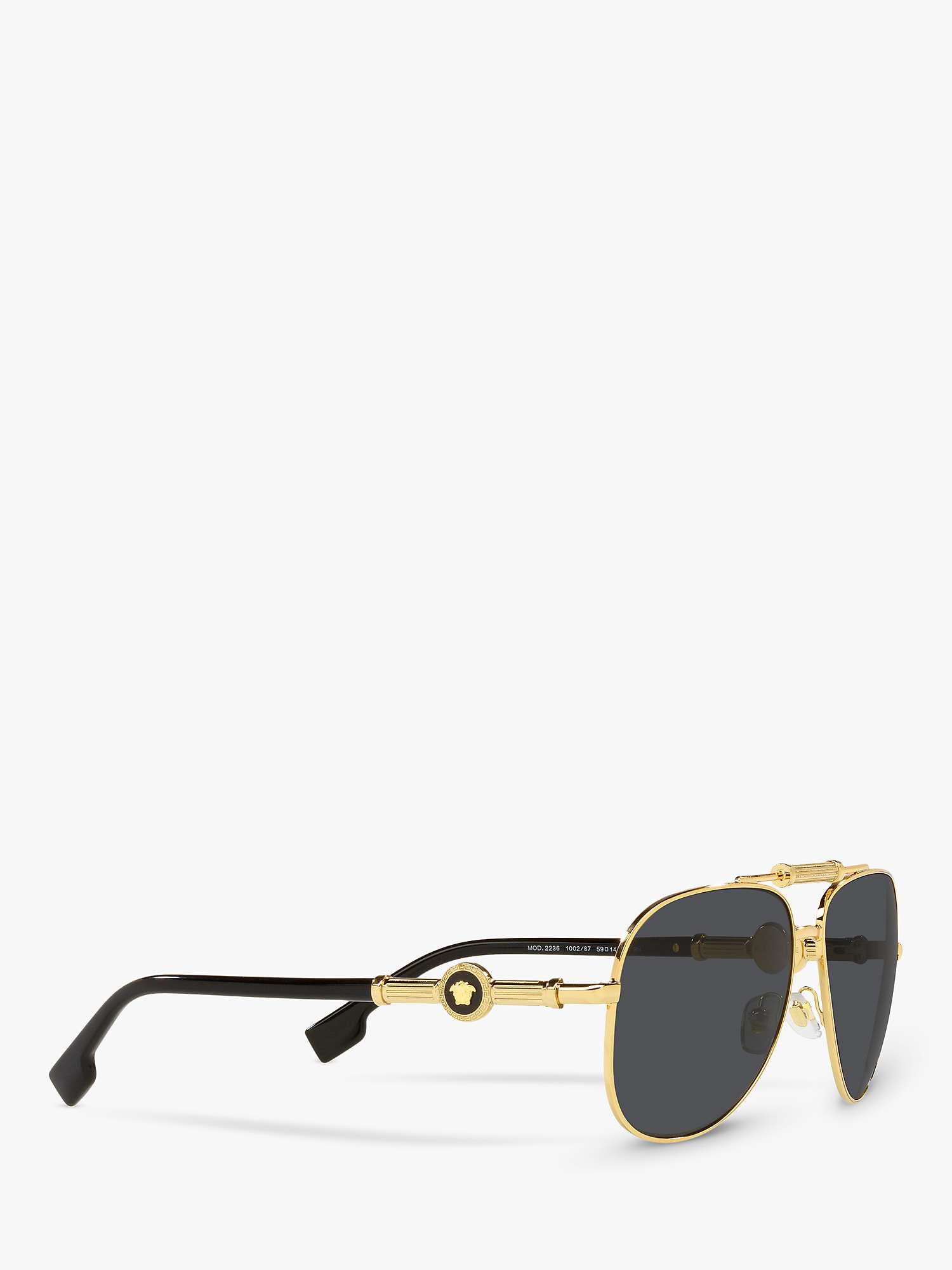 Buy Versace VE2236 Unisex Pilot Sunglasses, Gold/Black Online at johnlewis.com