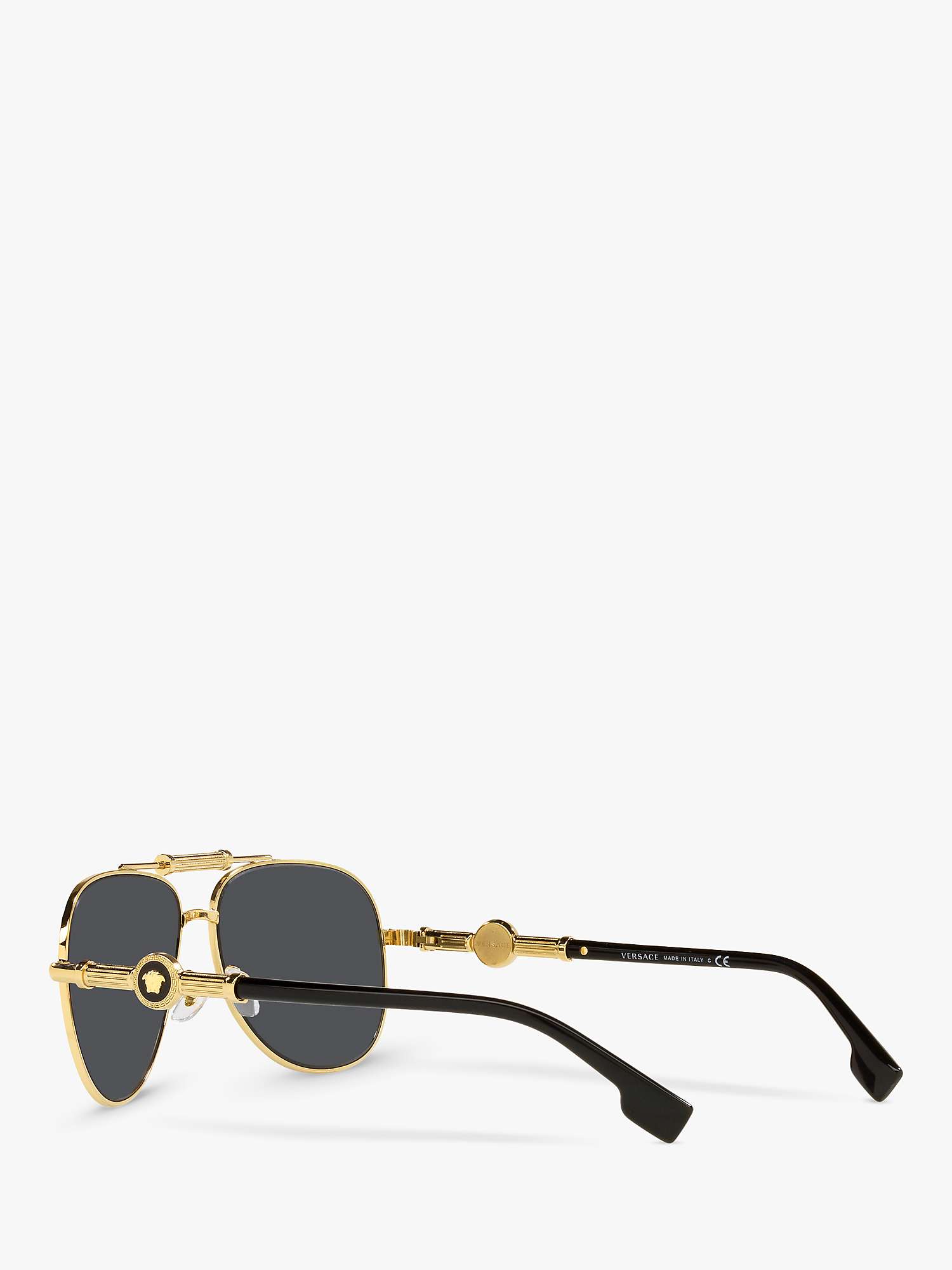 Buy Versace VE2236 Unisex Pilot Sunglasses, Gold/Black Online at johnlewis.com