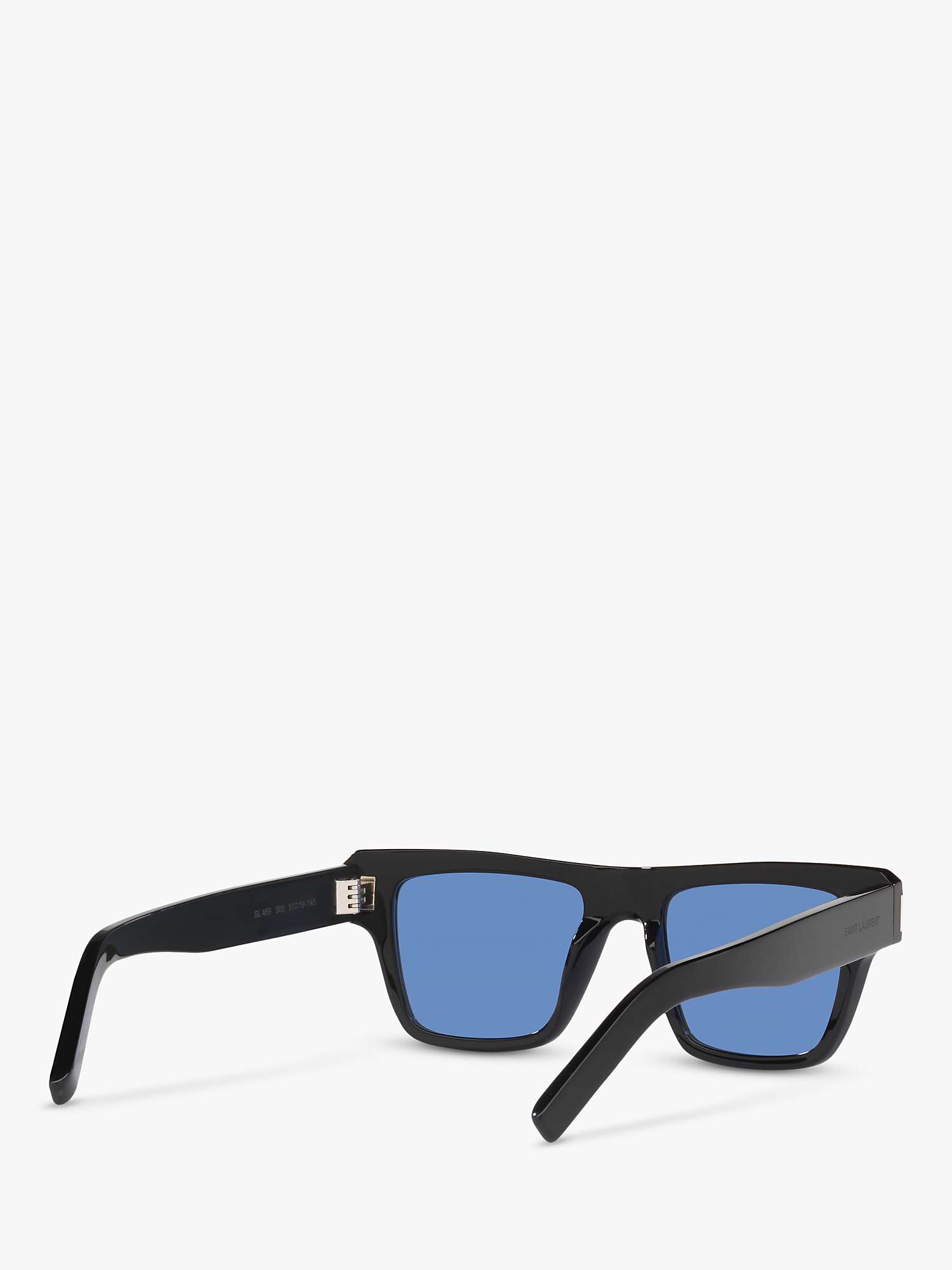 Buy Yves Saint Laurent SL 469 Unisex Rectangular Sunglasses, Shiny Black/Blue Online at johnlewis.com