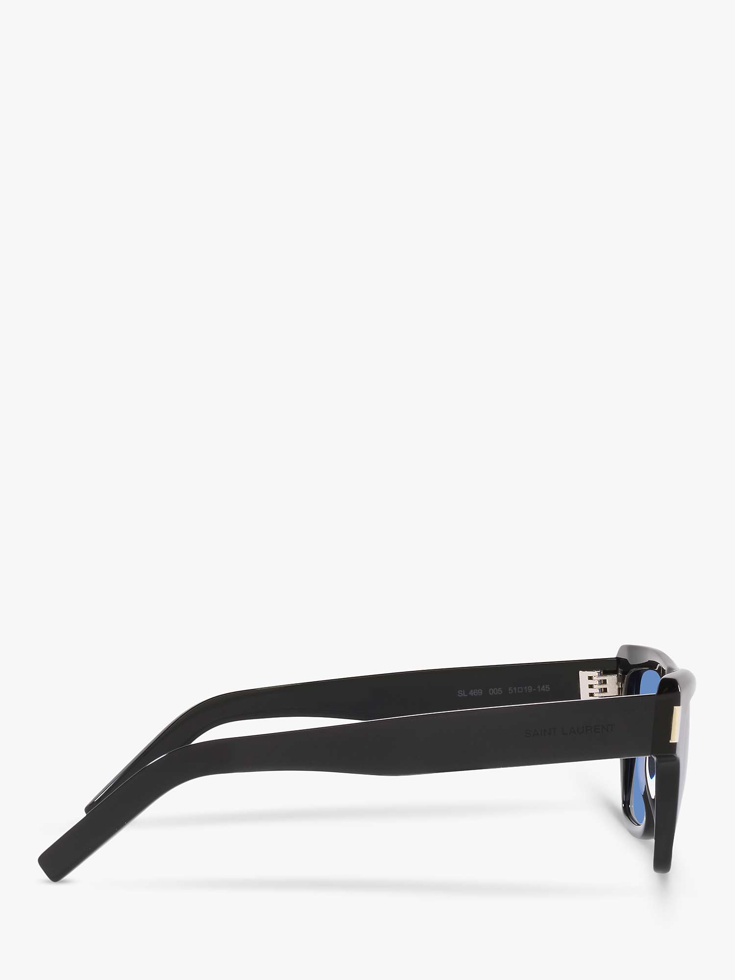 Buy Yves Saint Laurent SL 469 Unisex Rectangular Sunglasses, Shiny Black/Blue Online at johnlewis.com