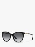 Burberry BE4333 Wome's Alice Polarised Cat's Eye Sunglasses, Black/Grey Gradient