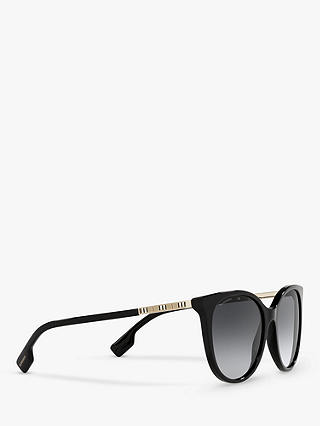 Burberry BE4333 Wome's Alice Polarised Cat's Eye Sunglasses, Black/Grey Gradient