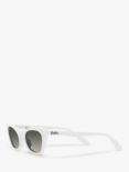 Ray-Ban Junior RJ9099S Miss Burbank Cat's Eye Sunglasses, Shiny White/Grey Gradient