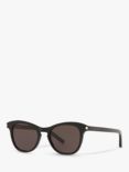 Yves Saint Laurent SL 356 Unisex Oval Sunglasses, Shiny Black