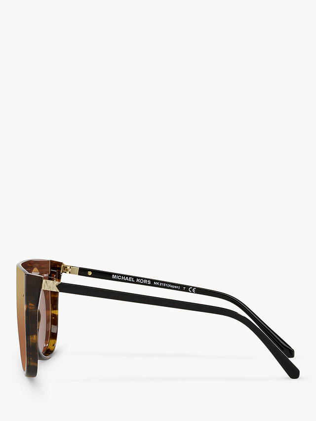 Michael Kors MK2151 Women's Aspen Irregular Sunglasses, Bio Dark Tortoise/Brown