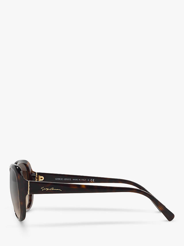 Giorgio Armani AR8047 Women's Round Sunglasses, Havana/Brown Gradient
