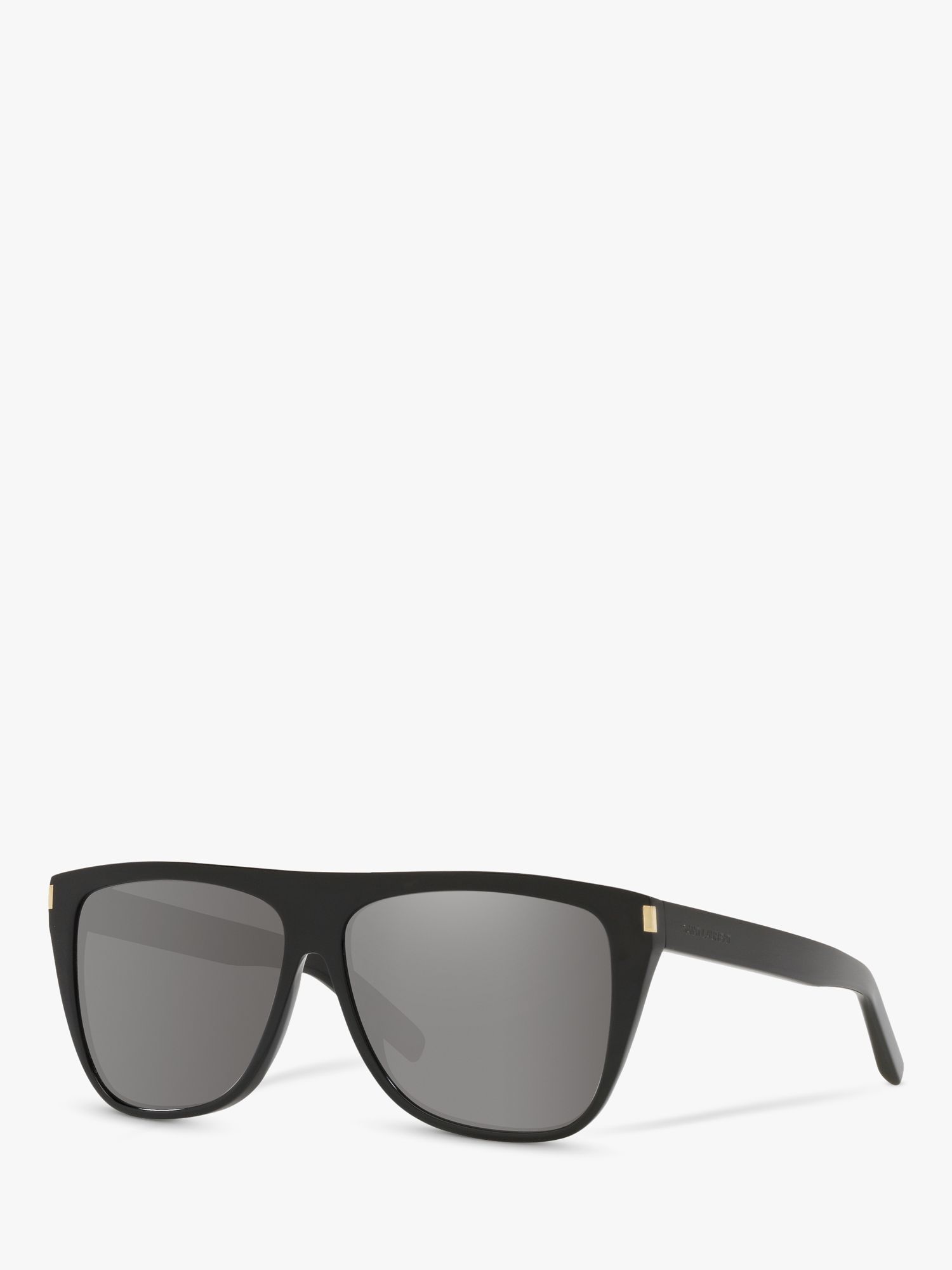 Yves Saint Laurent SL1 Unisex Rectangular Sunglasses, Black/Mirror Grey at  John Lewis u0026 Partners