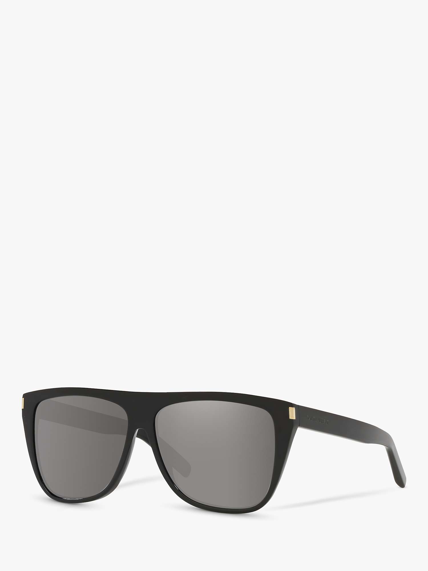 Buy Yves Saint Laurent SL1 Unisex Rectangular Sunglasses, Black/Mirror Grey Online at johnlewis.com