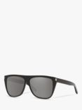 Yves Saint Laurent SL1 Unisex Rectangular Sunglasses, Black/Mirror Grey