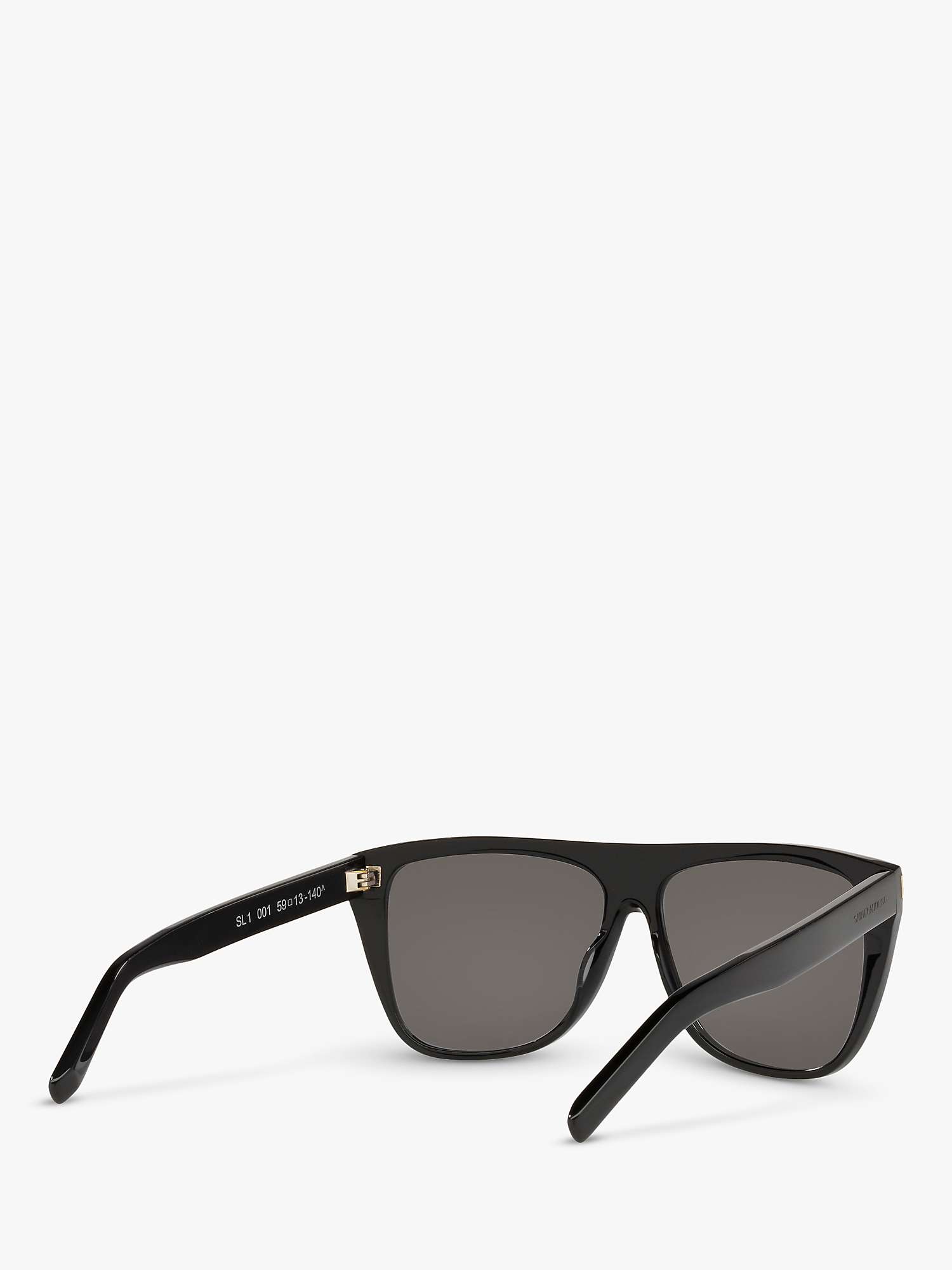 Buy Yves Saint Laurent SL1 Unisex Rectangular Sunglasses, Black/Mirror Grey Online at johnlewis.com