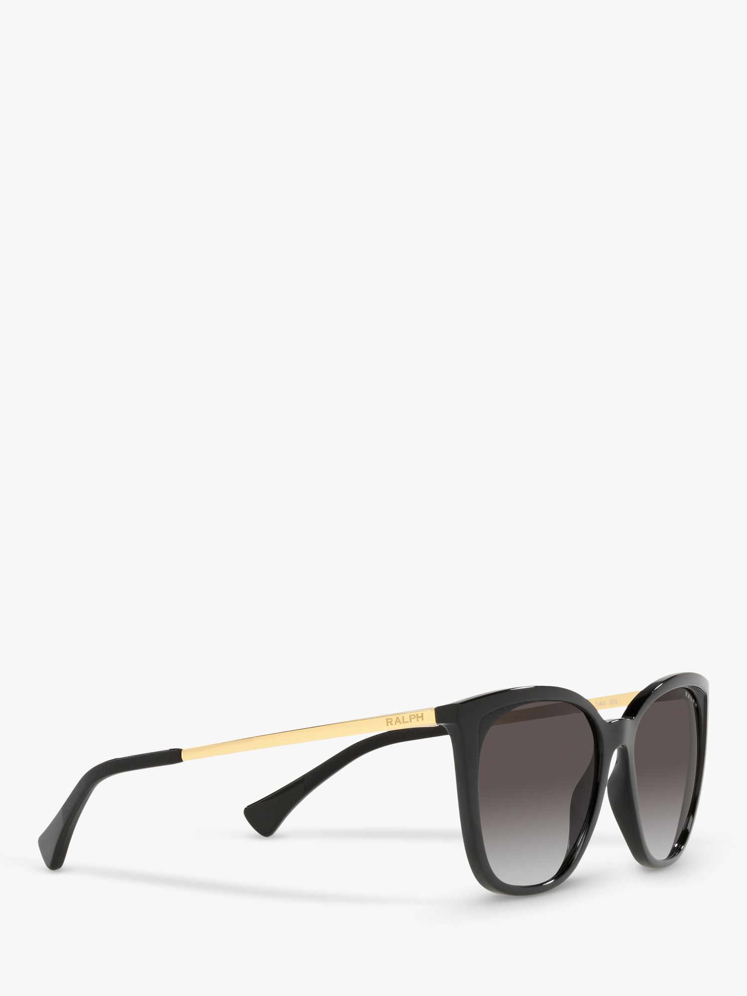 Ralph RA5280 Women's Cat's Eye Sunglasses, Shiny Black/Grey Gradient at ...