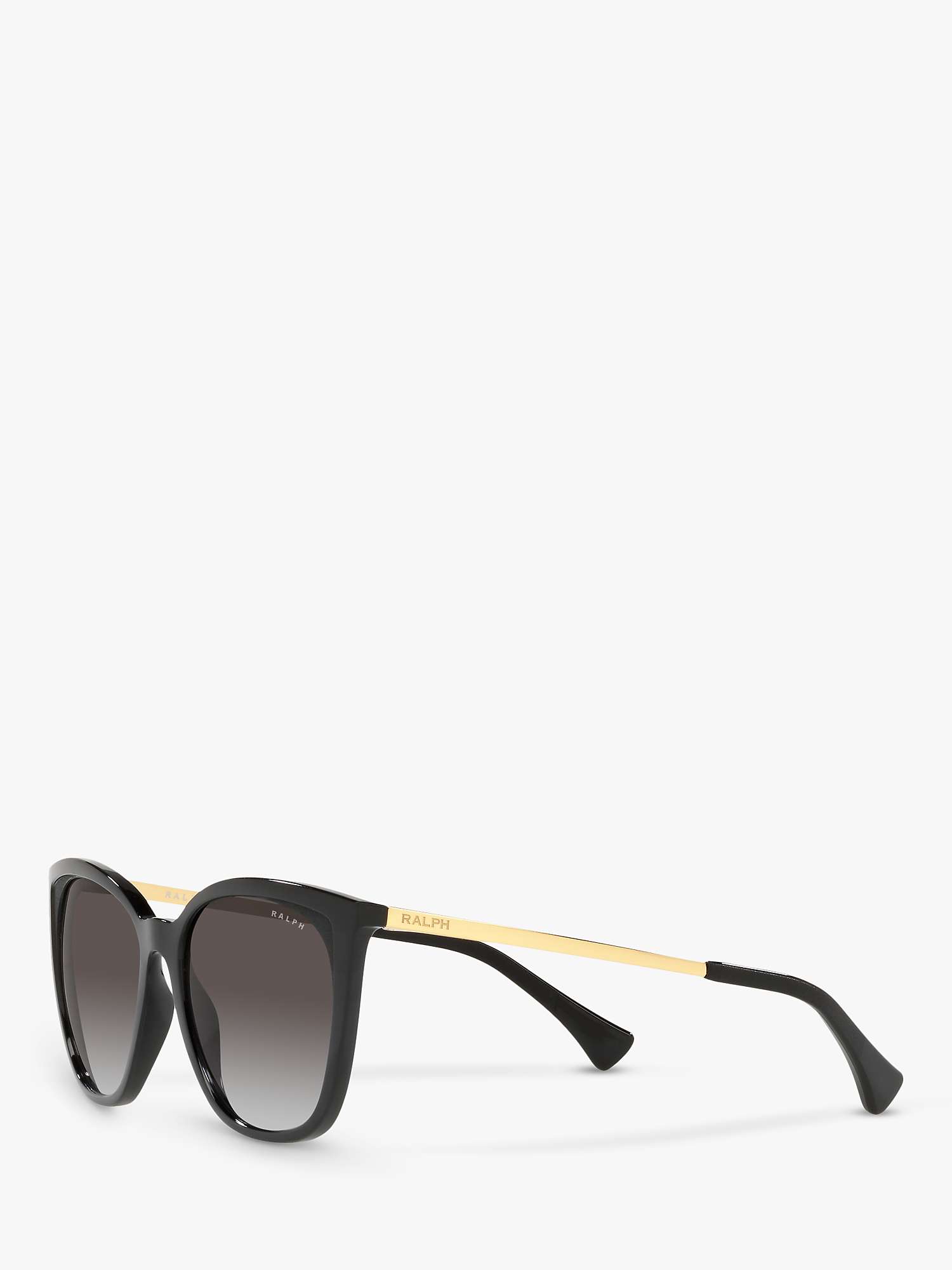 Buy Ralph RA5280 Women's Cat's Eye Sunglasses, Shiny Black/Grey Gradient Online at johnlewis.com