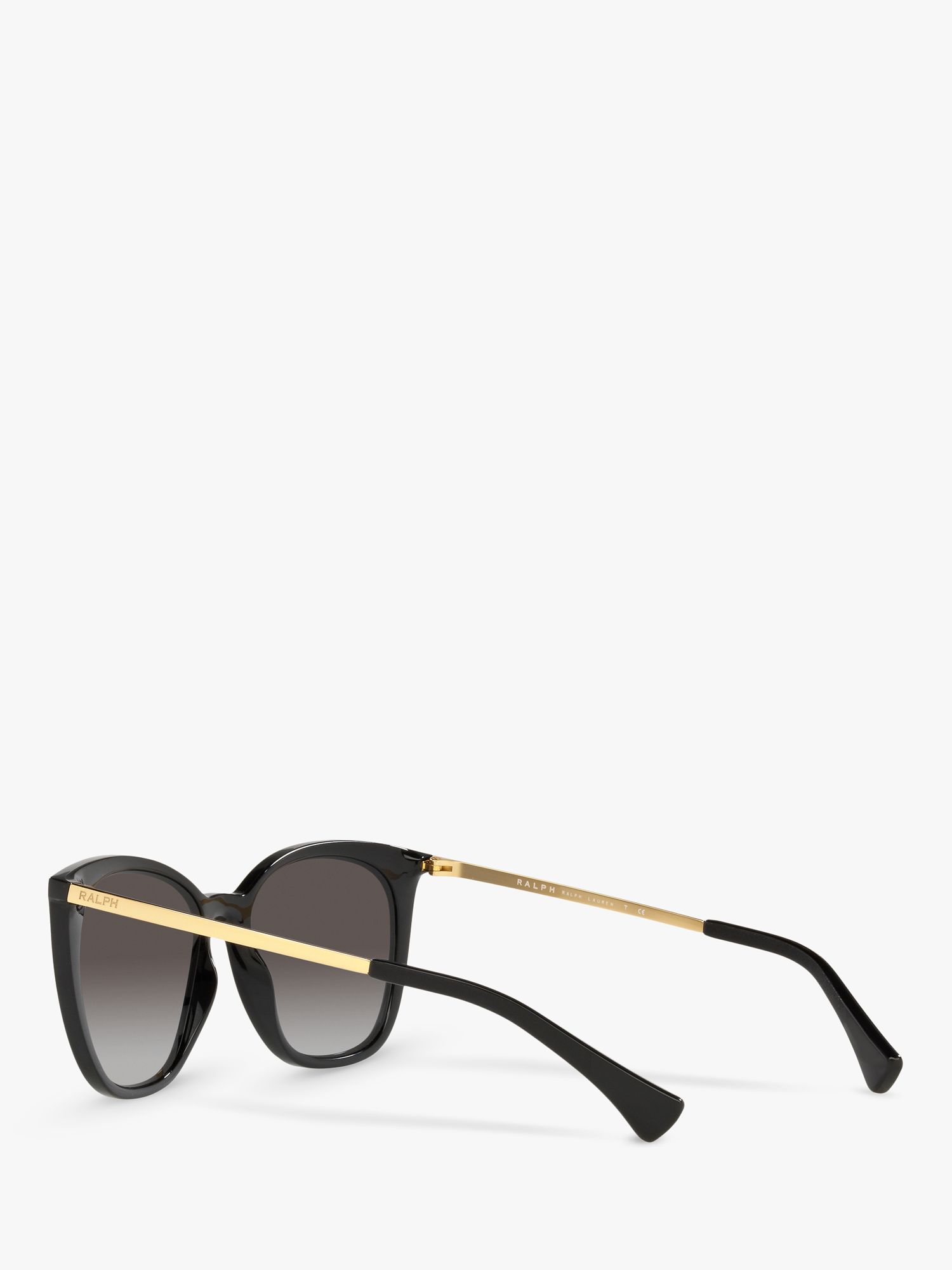 Ralph RA5280 Women's Cat's Eye Sunglasses, Shiny Black/Grey Gradient