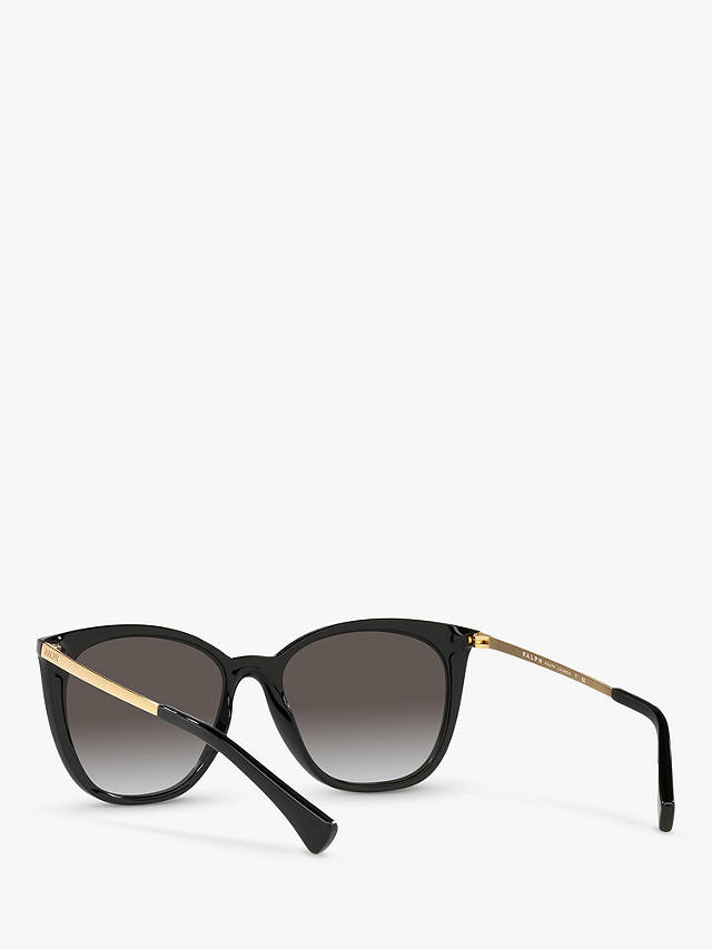 Ralph RA5280 Women's Cat's Eye Sunglasses, Shiny Black/Grey Gradient