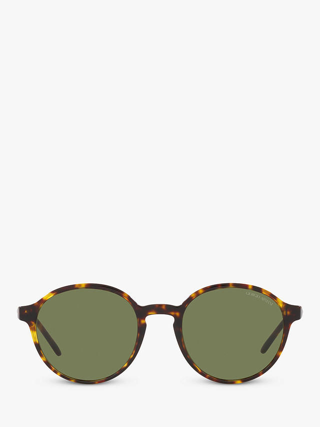 Giorgio Armani AR8160 Men's Oval Sunglasses, Havana/Green