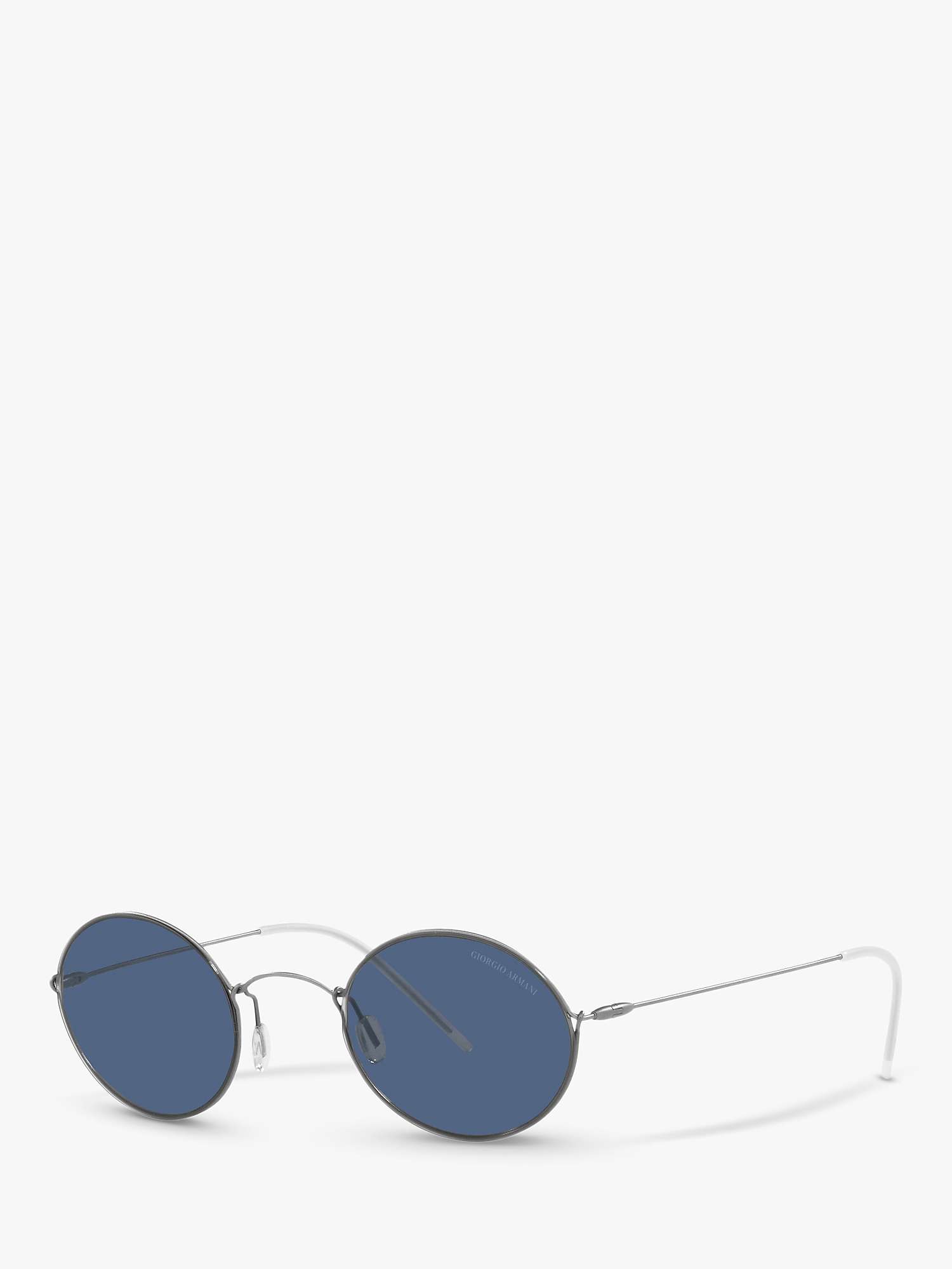 Buy Giorgio Armani AR6115T Men's Oval Sunglasses, Grey/Blue Online at johnlewis.com