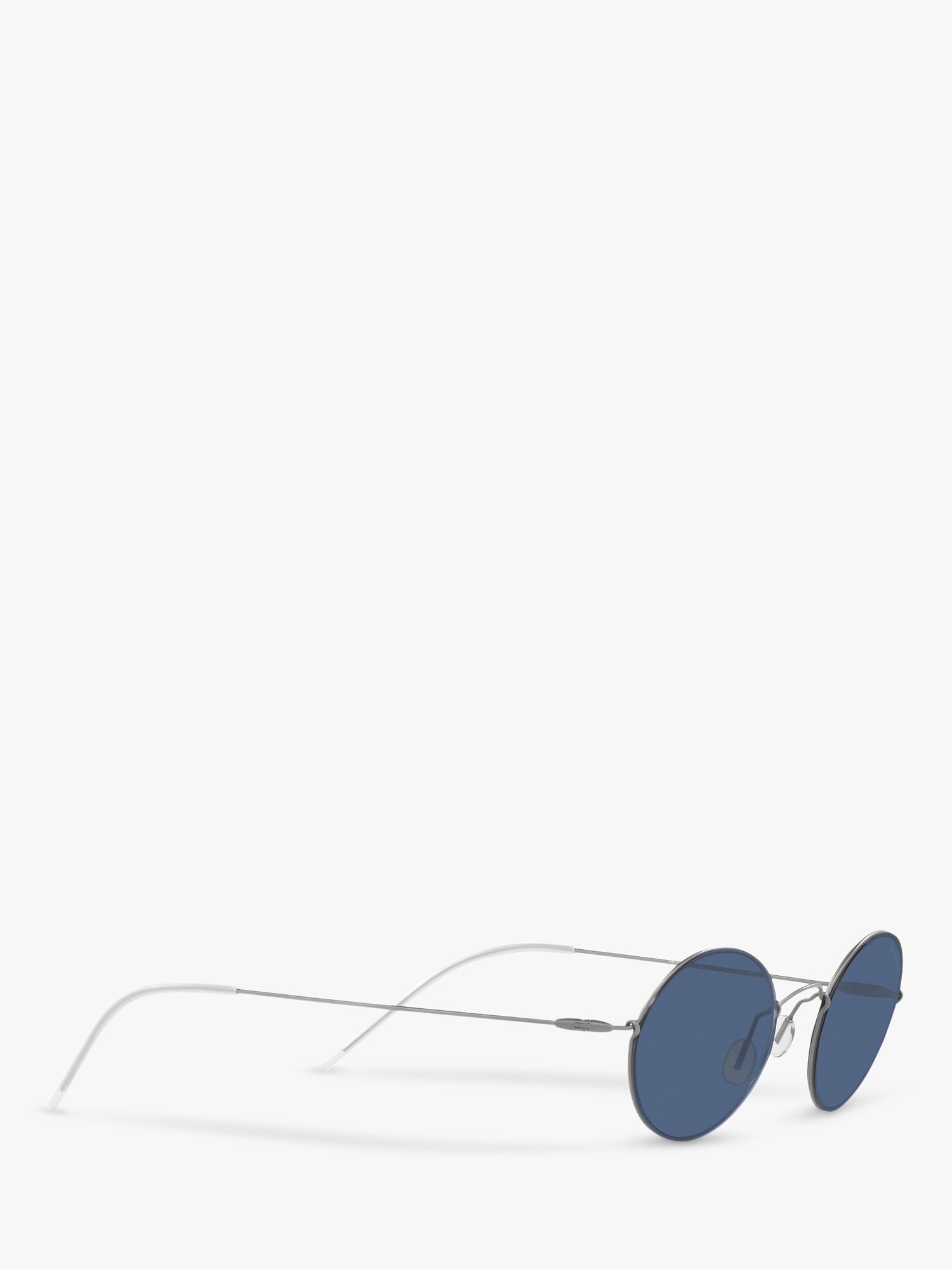 Giorgio Armani AR6115T Men's Oval Sunglasses, Grey/Blue at John Lewis &  Partners
