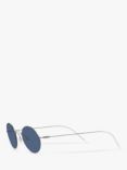 Giorgio Armani AR6115T Men's Oval Sunglasses, Grey/Blue