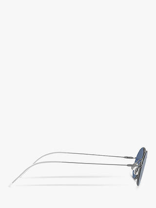 Giorgio Armani AR6115T Men's Oval Sunglasses, Grey/Blue