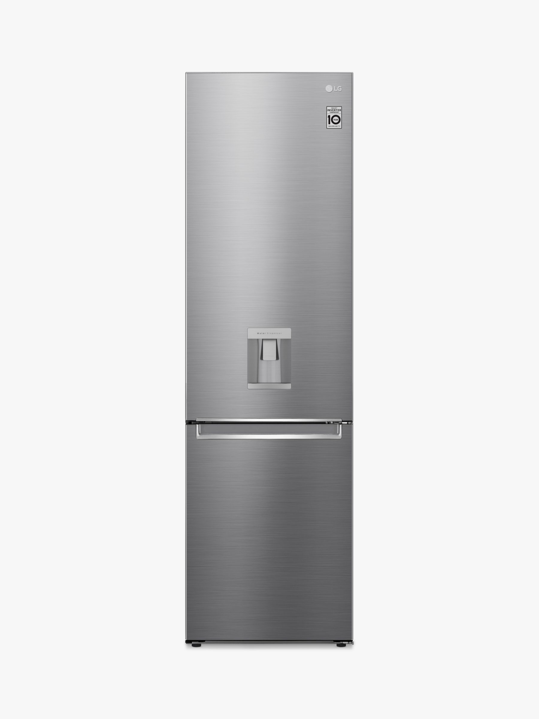 LG GBF62PZJMN Freestanding 70/30 Fridge Freezer, Shiny Steel