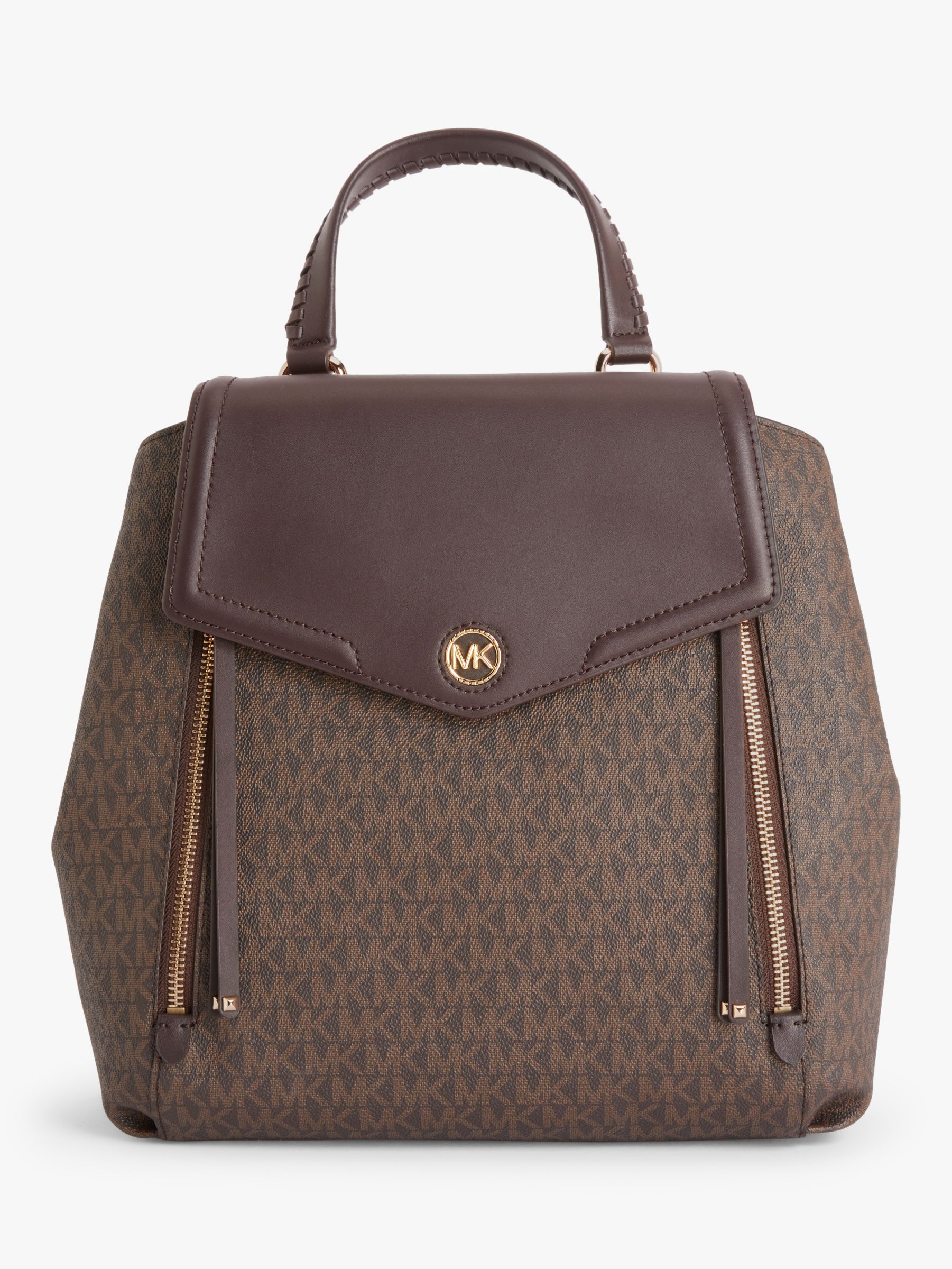 MICHAEL Michael Kors Freya Convertible Signature Backpack, Chocolate