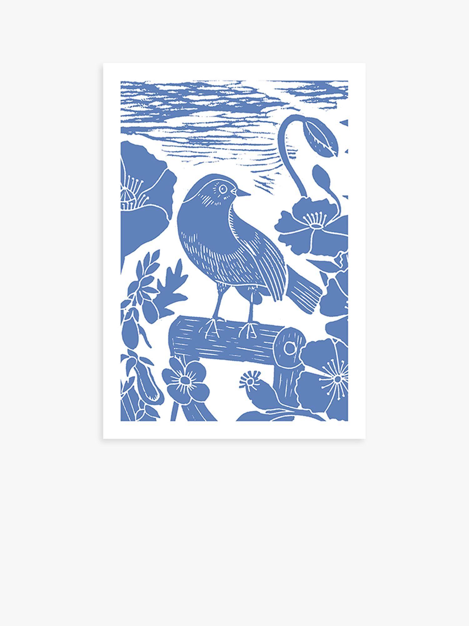 Art File Bird Illustration Blank Greeting Card