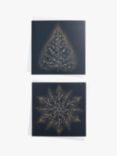 John Lewis Winter Fayre Large Wallet Snowflake/Tree Charity Christmas Cards, Pack of 10