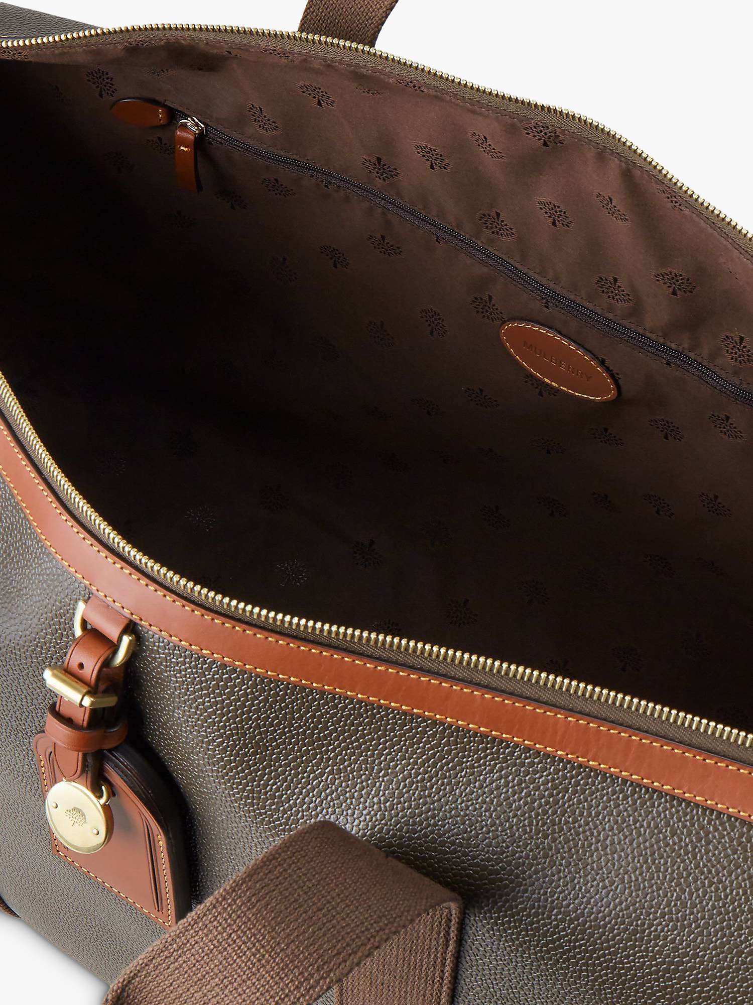 Buy Mulberry Medium Clipper Printed Eco Scotchgrain & Flat Calf Leather Holdall Online at johnlewis.com