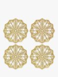 John Lewis Snowflake Cut-Out Coasters, Set of 4, Gold